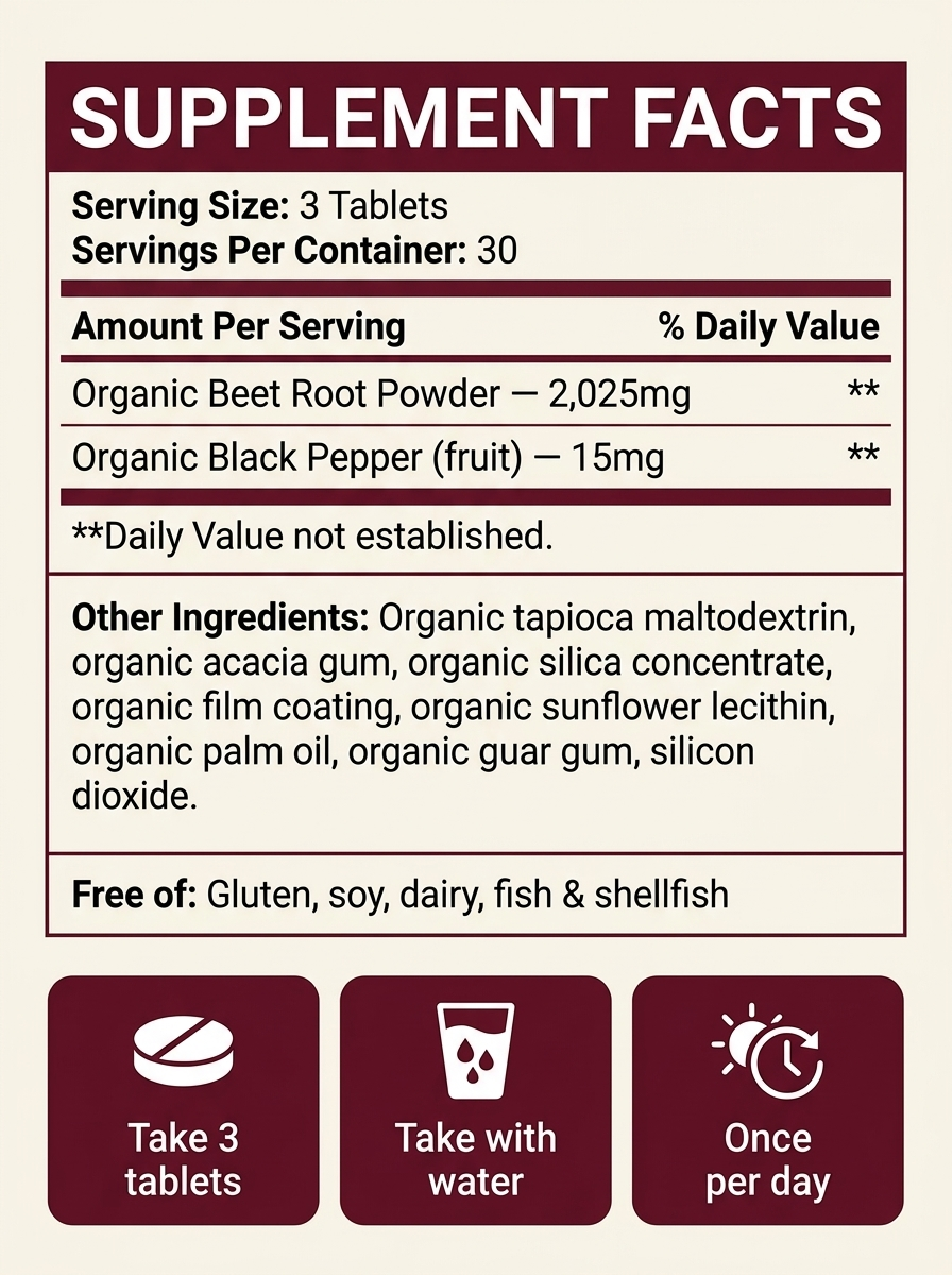 TAVORA Organic Beetroot Tablets (2040mg)